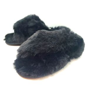 Girls Open Toe Fluffy Slippers